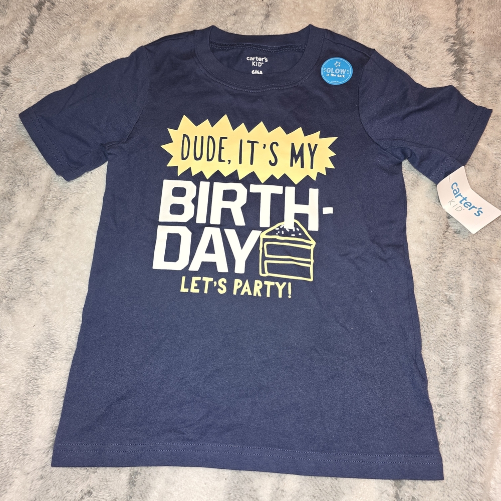 Carter's Navy Birthday T-Shirt with Yellow Graphic